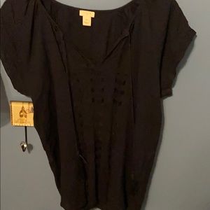 J. Crew Factory Navy Blue Top (size extra small)